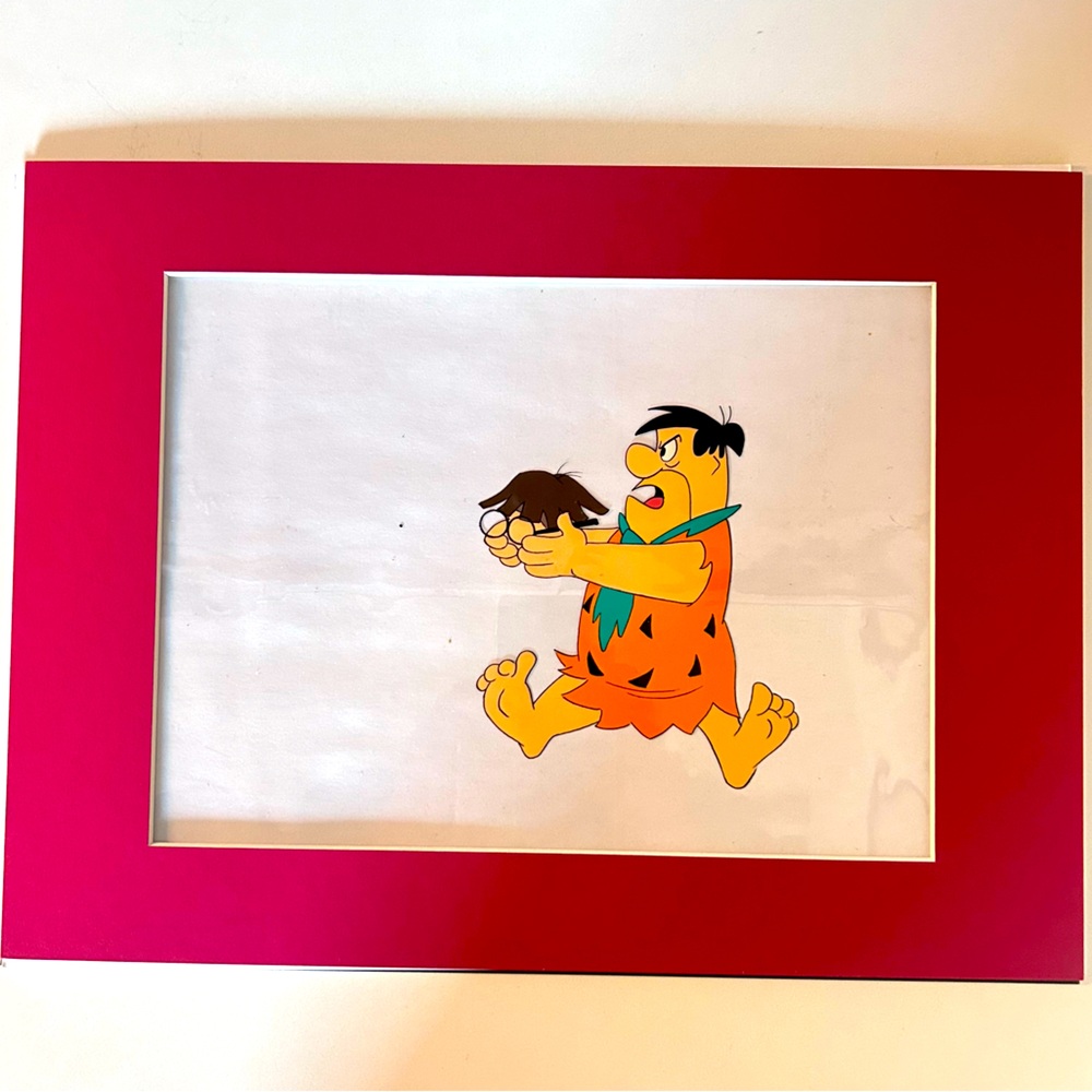 Original, FRED FLINSTONE - THE FLINSTONES VINTAGE Cartoon Production Cell *RARE